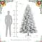 Glitzhome® 7.5ft Pre-Lit Flocked Full Pine Artificial Christmas Tree, Warm White LED Lights